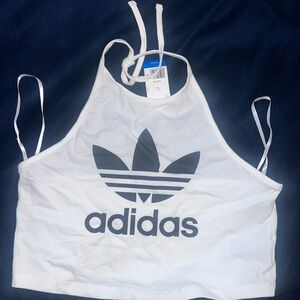 Adidas White Crop Top